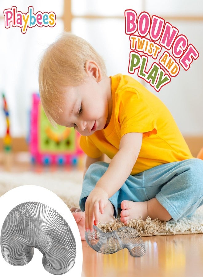 Playbees Original Metal Coil Slinky Spring Walking Toys 2-Set of 4-Ideal for Kids Teens &dults Novelty Prize Party Favor Great for Classroom Games Travel Activities Slinky Toy for Fun Deter Squirrel and Pests - Image 5